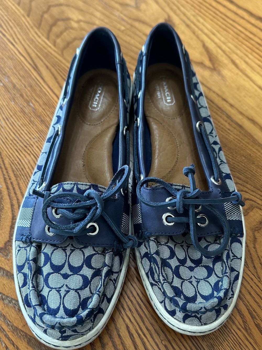 Coach Women's Navy Signature Canvas Shoes